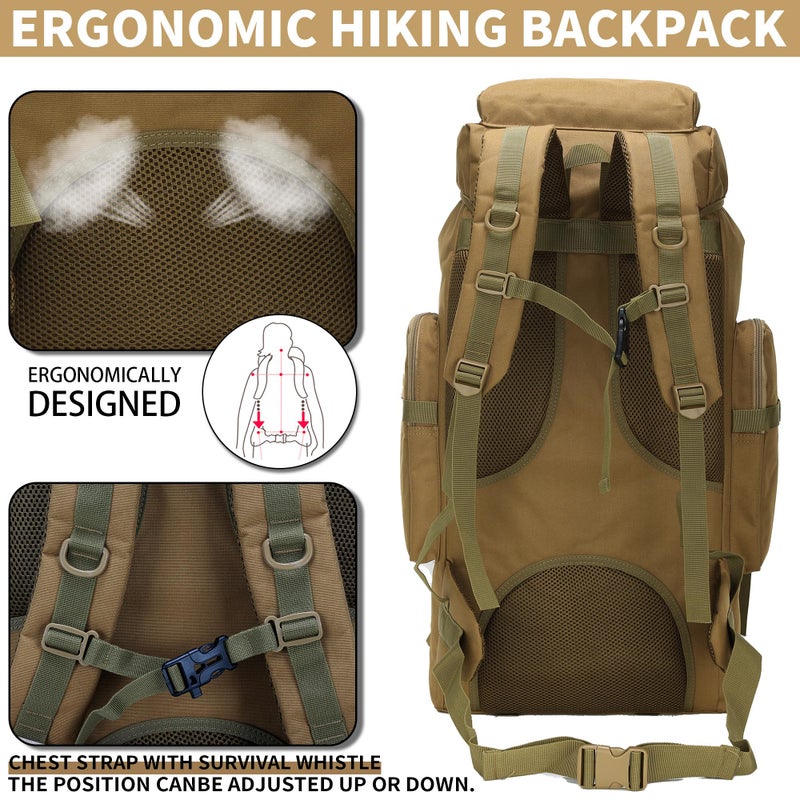 W WINTMING Hiking Backpack for Men 70L/100L Camping Backpack Military Rucksack Molle 3 Days Assault Pack for Climbing - Image 5